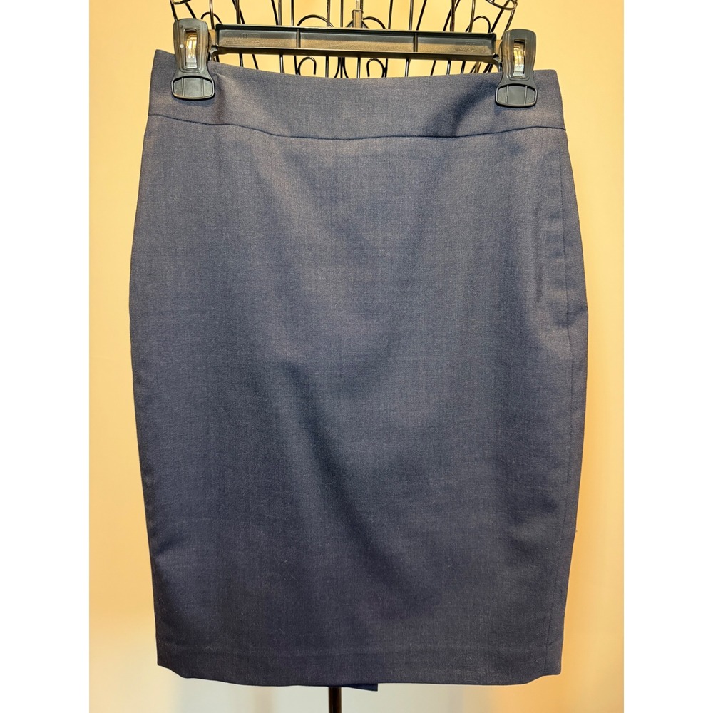 Ann Taylor Dark Grey Wool Blend Pencil Skirt Size 0 Career Professional Office